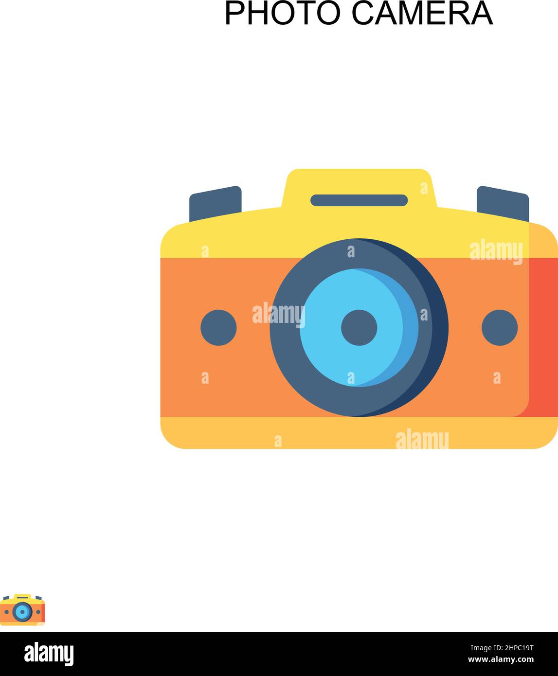 Photo camera Simple vector icon. Illustration symbol design template ...