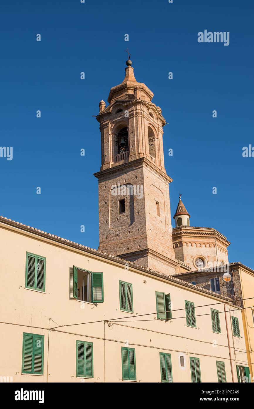 Bell tower of the Sanctuary of the Madonna delle Grazie Stock Photo