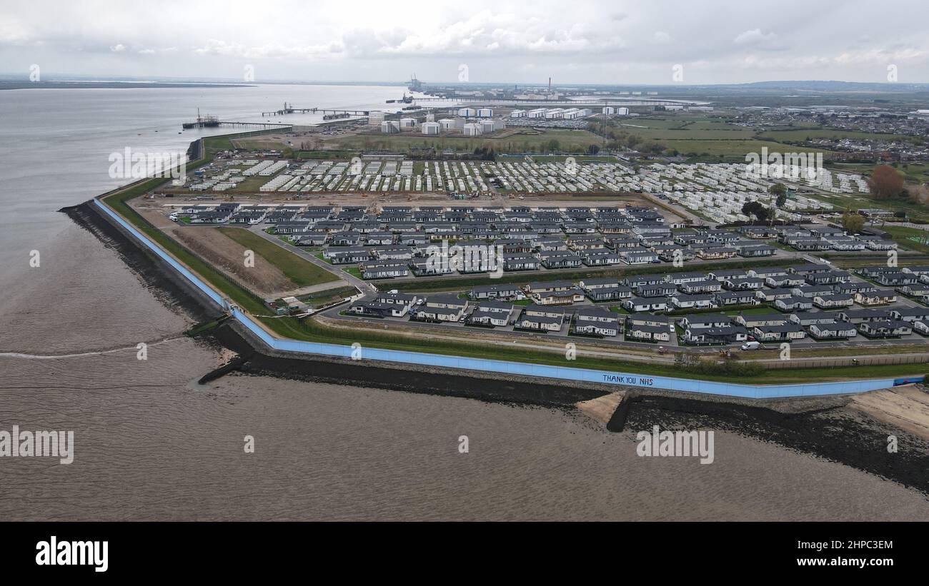 Thorney Bay Residential Caravan Park Canvey Island Essex UK Aerial