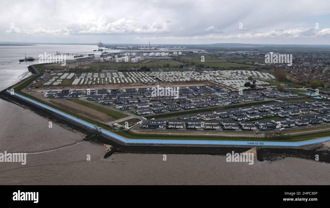 Thorney Bay Residential Caravan Park Canvey Island Essex UK Aerial