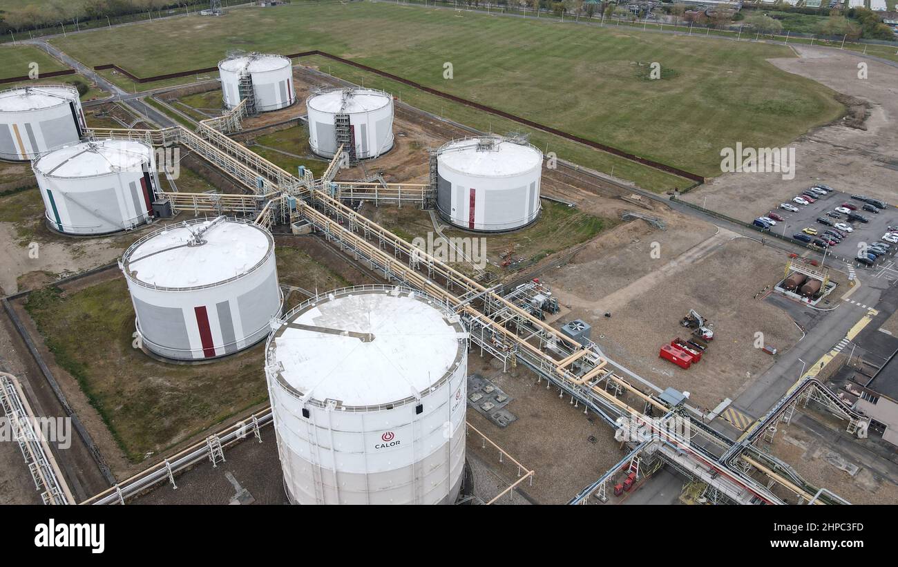 Oikos Storage Ltd, calor  gas, Canvey island Essex uk Stock Photo