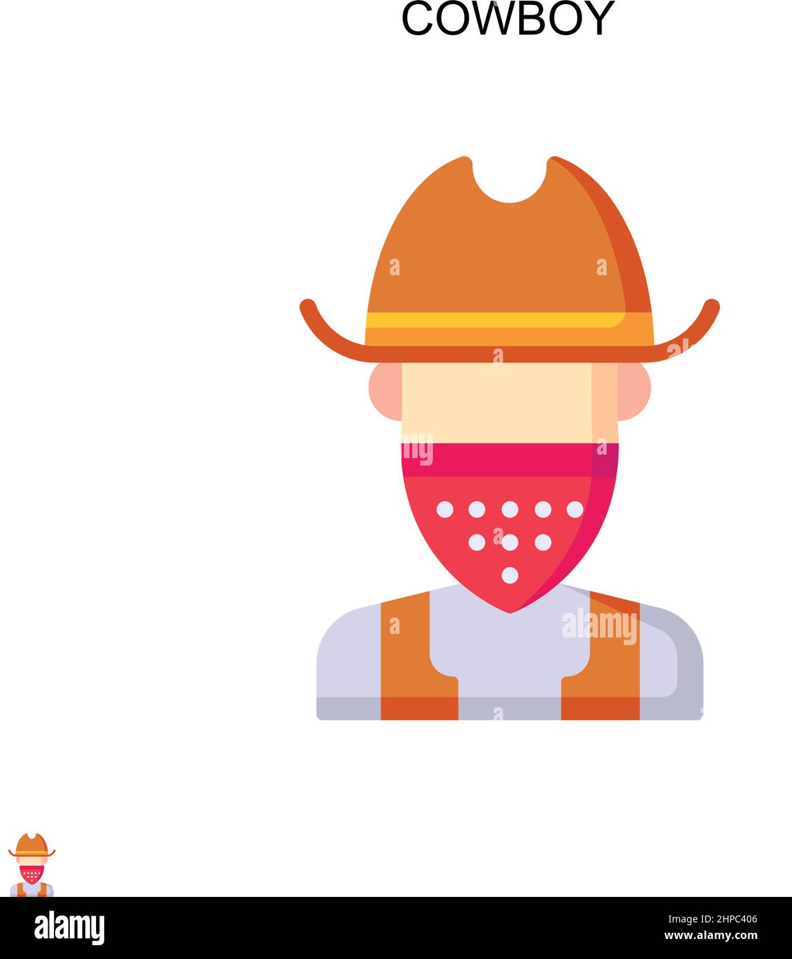 Cowboy Simple vector icon. Illustration symbol design template for web mobile UI element. Stock Vector