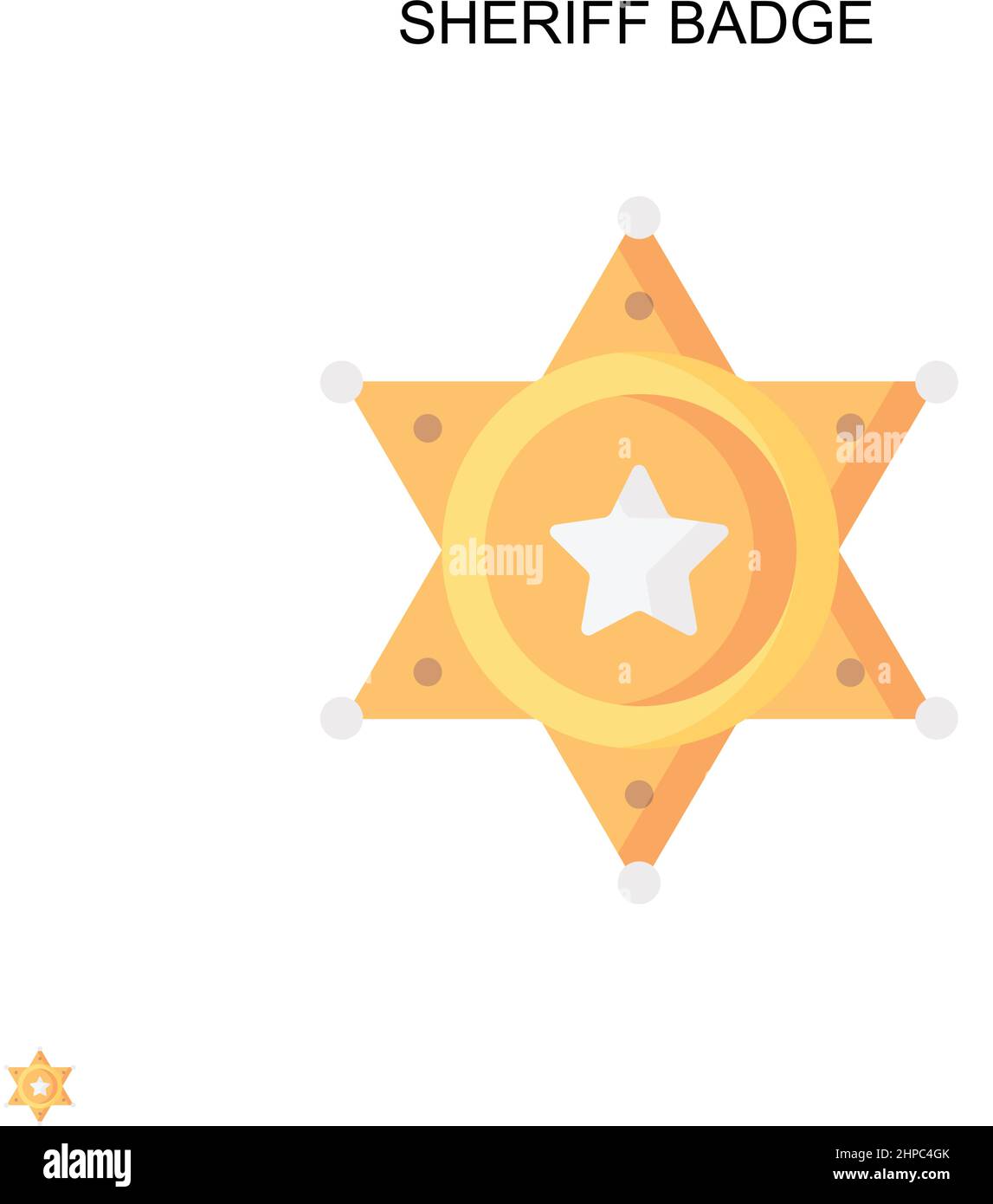 Sheriff badge Simple vector icon. Illustration symbol design template for web mobile UI element. Stock Vector