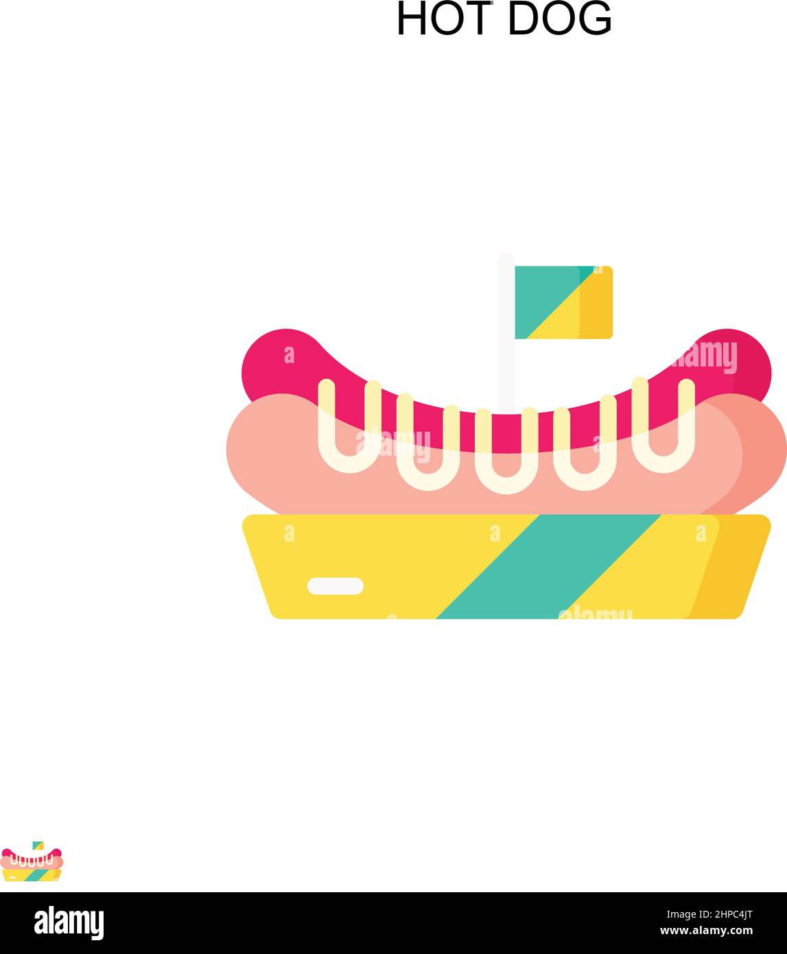 Hot dog Simple vector icon. Illustration symbol design template for web ...