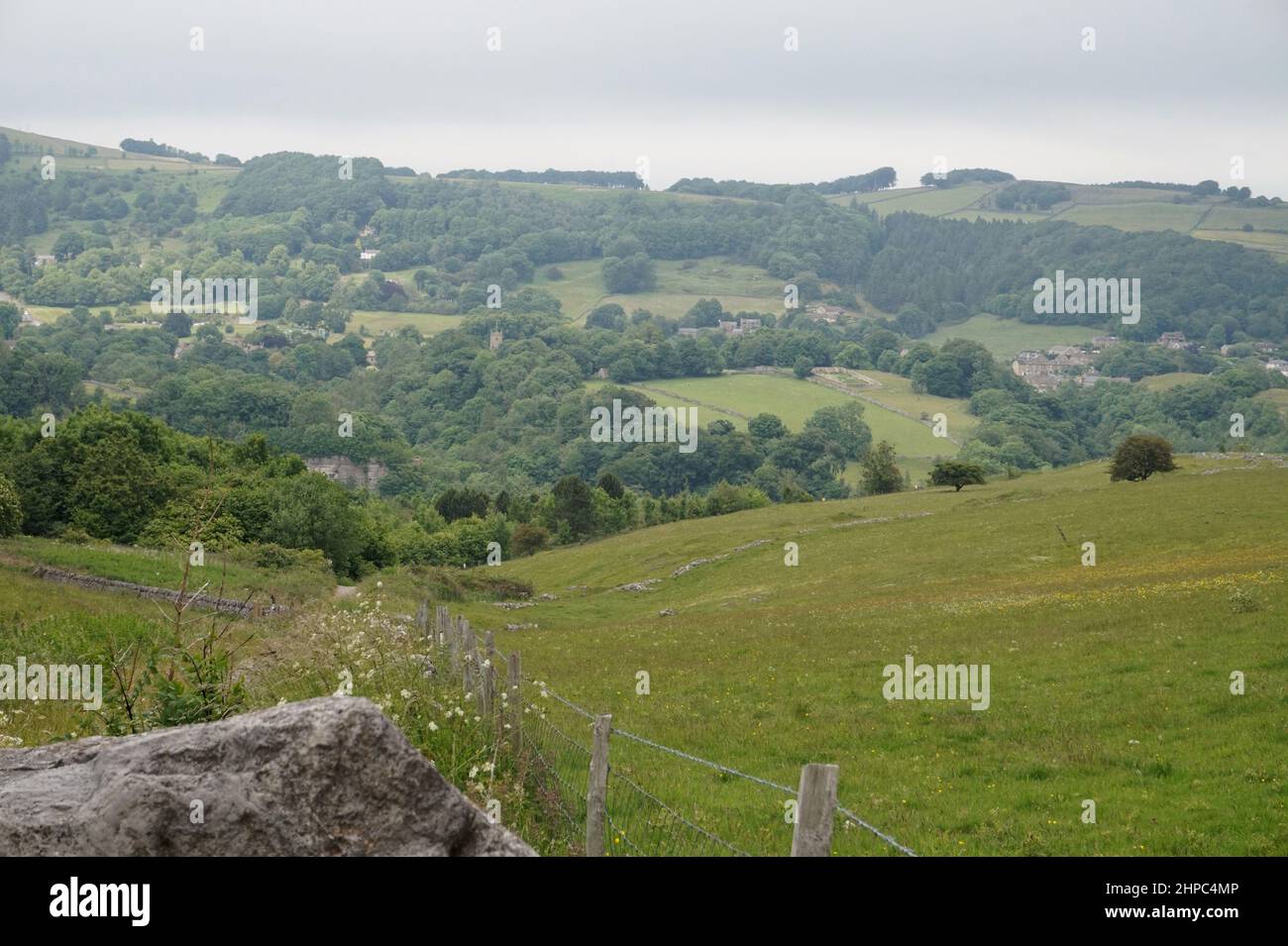 A valley above Stoney Middleton village, Peak District Stock Photo