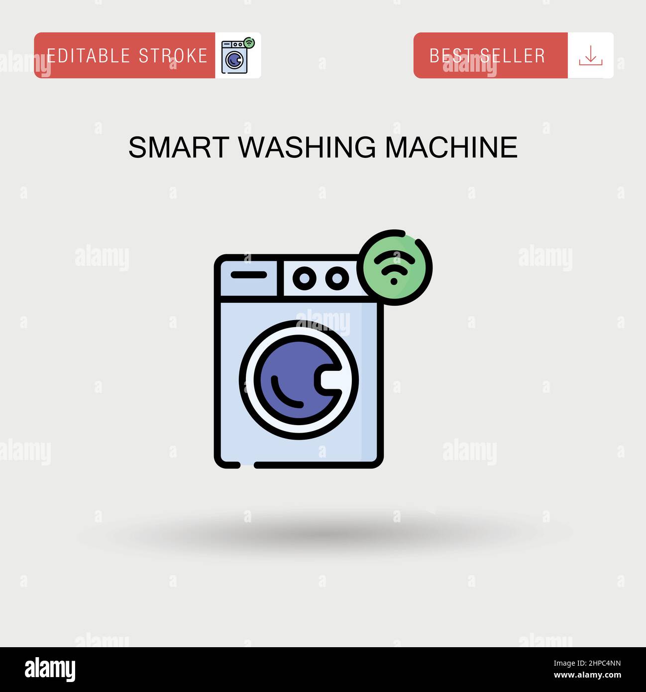 Smart washing machine Simple vector icon. Stock Vector