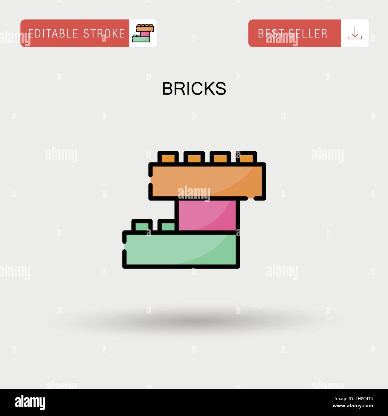 Bricks Simple vector icon. Stock Vector