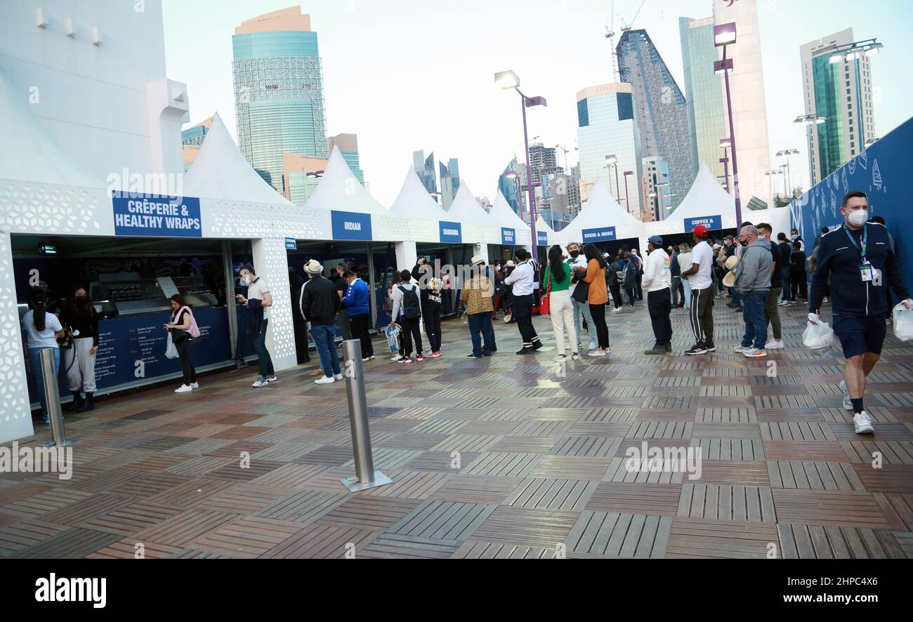 Doha., Qatar. 19th Feb, 2022. Tennis village is located in between the