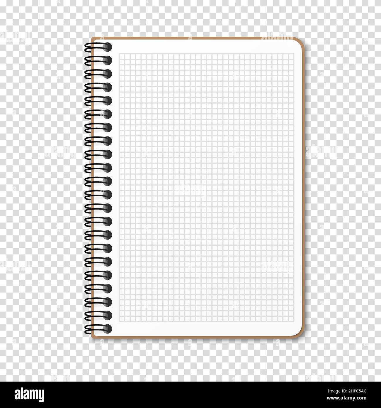Notepad with a vertical spring spiral. Notebook with a blank white sheet.  Isolated vector illustration on a gray background Stock Vector Image & Art  - Alamy