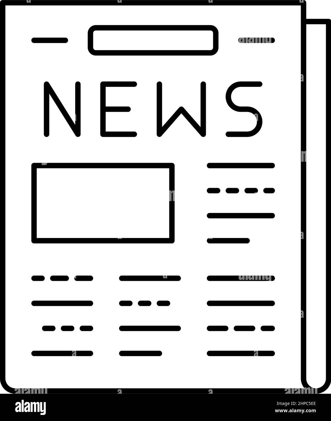 newspaper with news articles line icon vector illustration Stock Vector ...