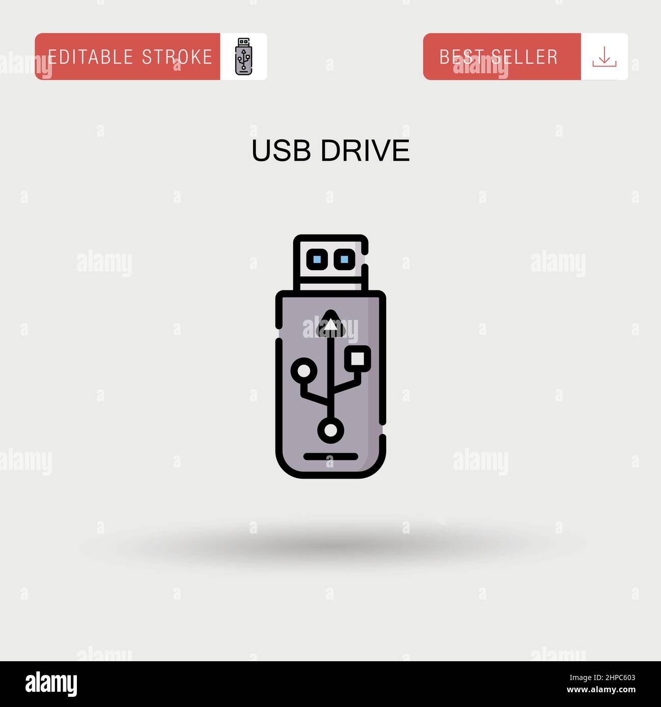 Usb drive Simple vector icon. Stock Vector