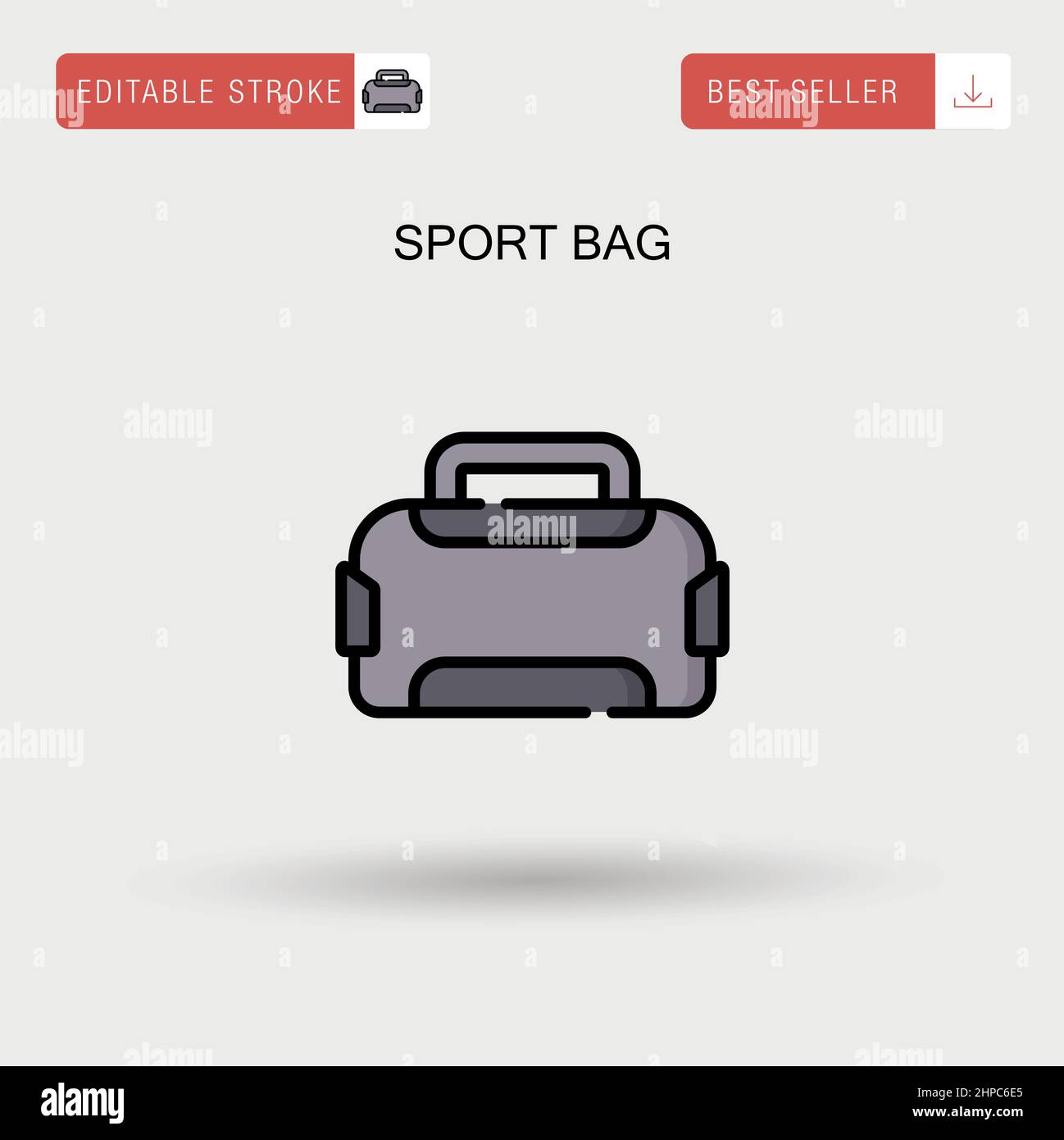 Sport bag Simple vector icon. Stock Vector