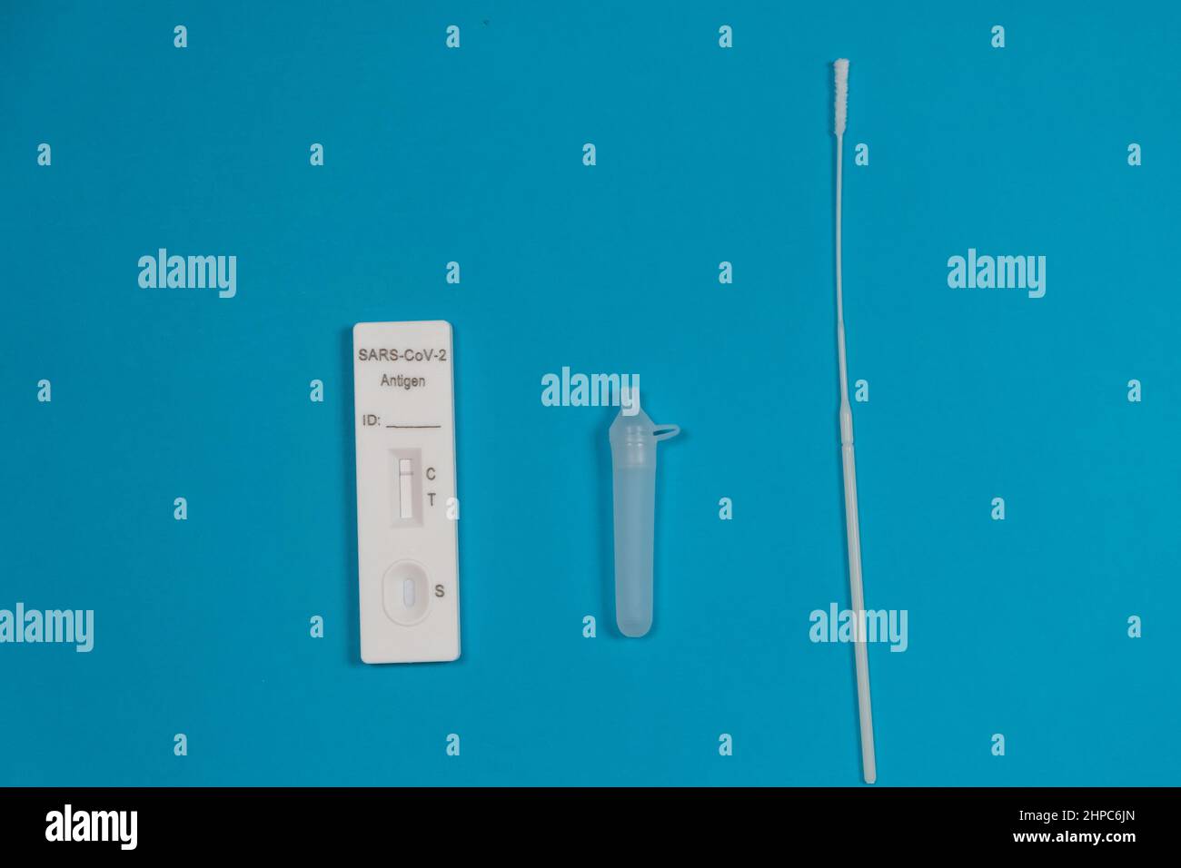 Antigen testing kit. Negative SARSCoV2 Rapid Antigen Test isolated on