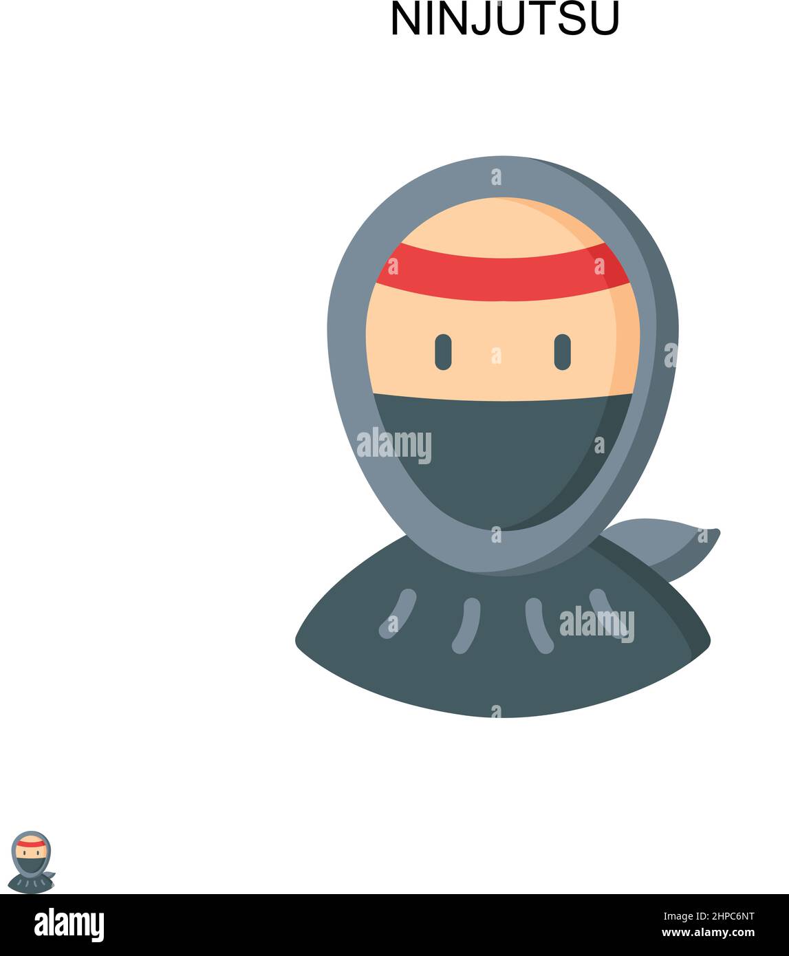 Ninjutsu Simple vector icon. Illustration symbol design template for web mobile UI element. Stock Vector