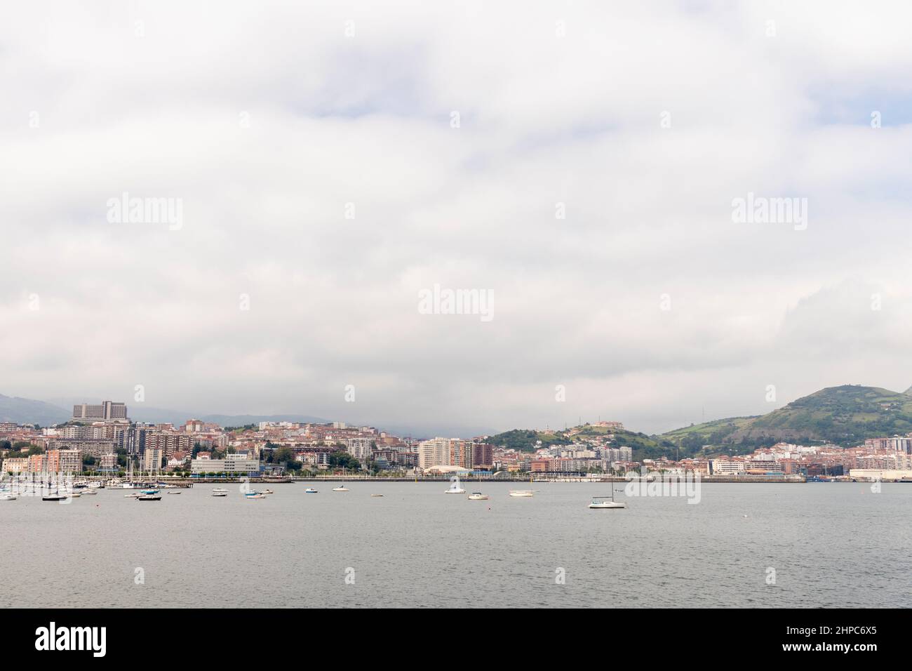 mouth of the Nervion in Getxo, near Bilbao in the Basque Country Stock Photo