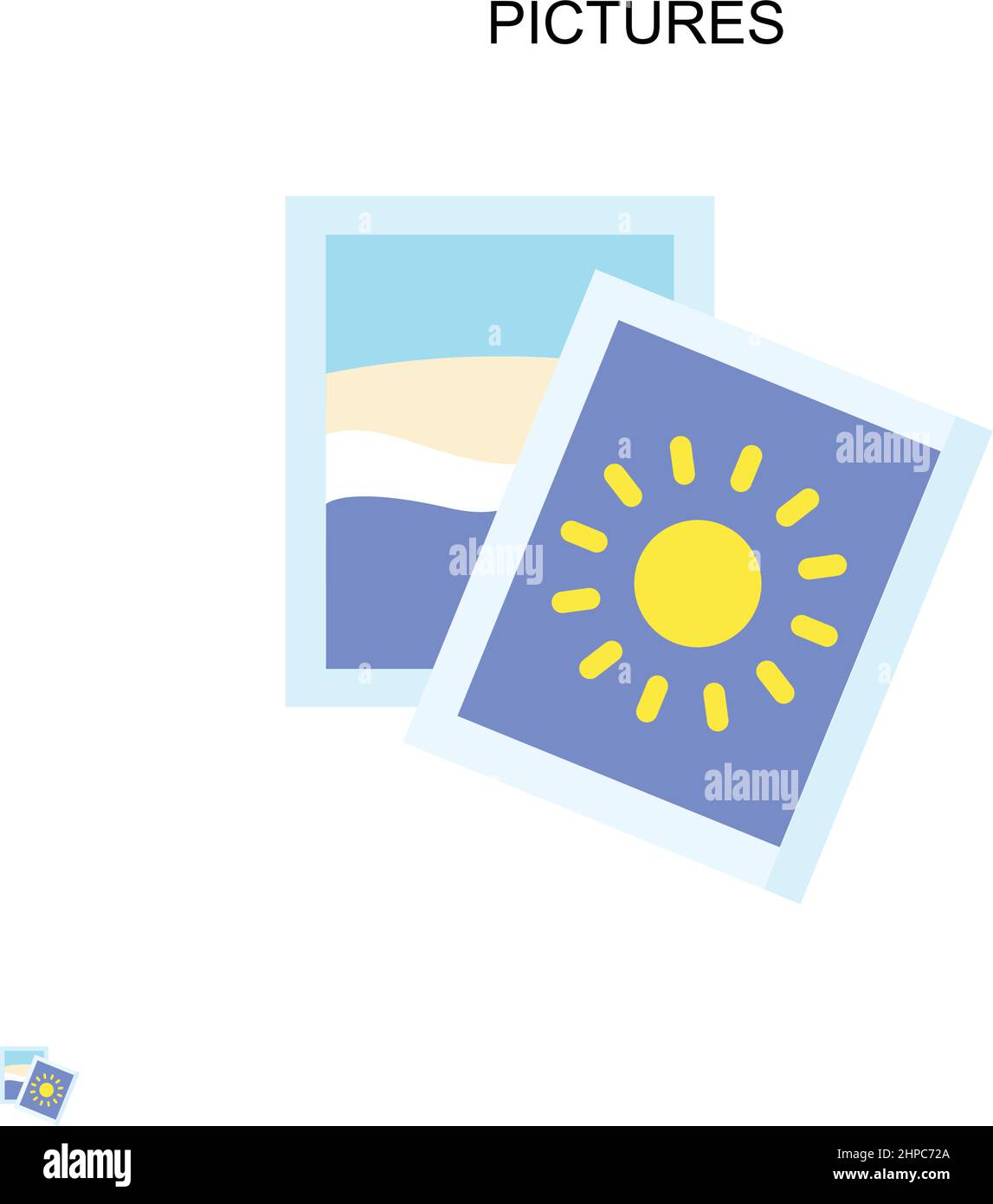Pictures Simple vector icon. Illustration symbol design template for ...