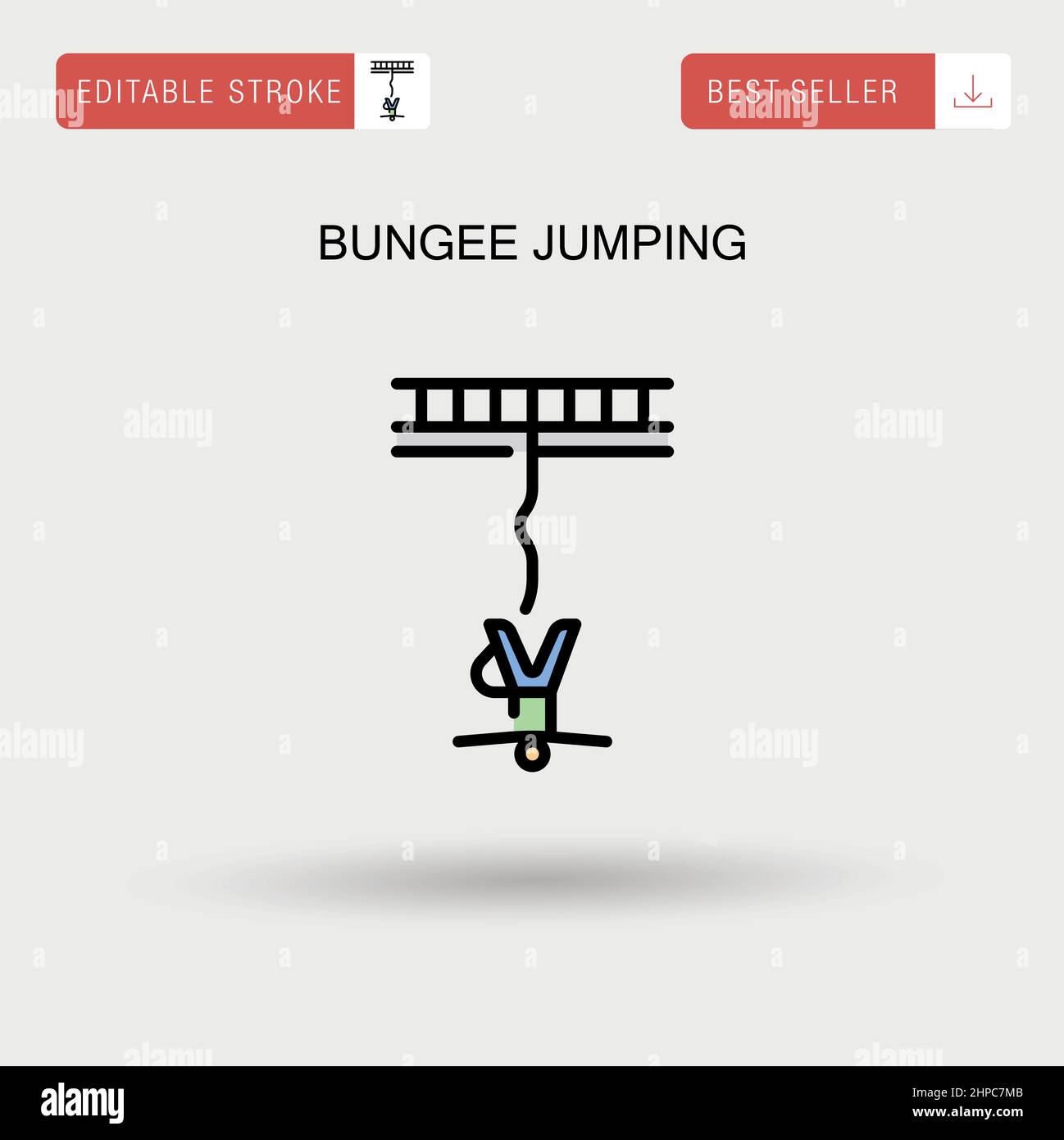 Bungee jumping Simple vector icon. Stock Vector