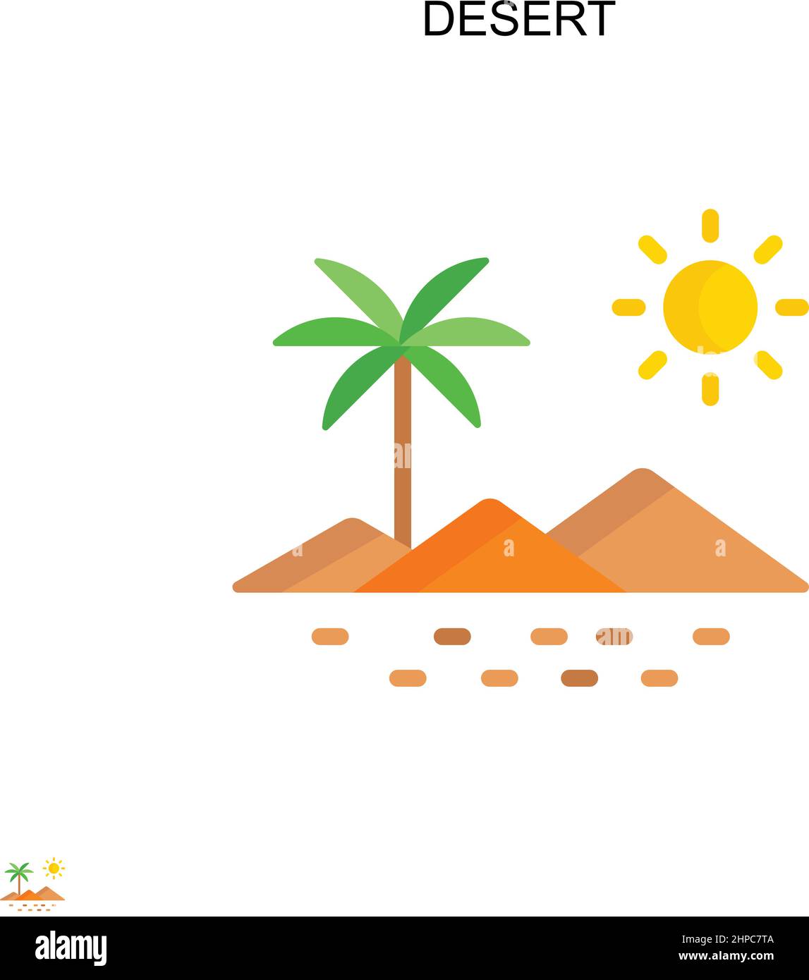 Desert Simple vector icon. Illustration symbol design template for web mobile UI element. Stock Vector