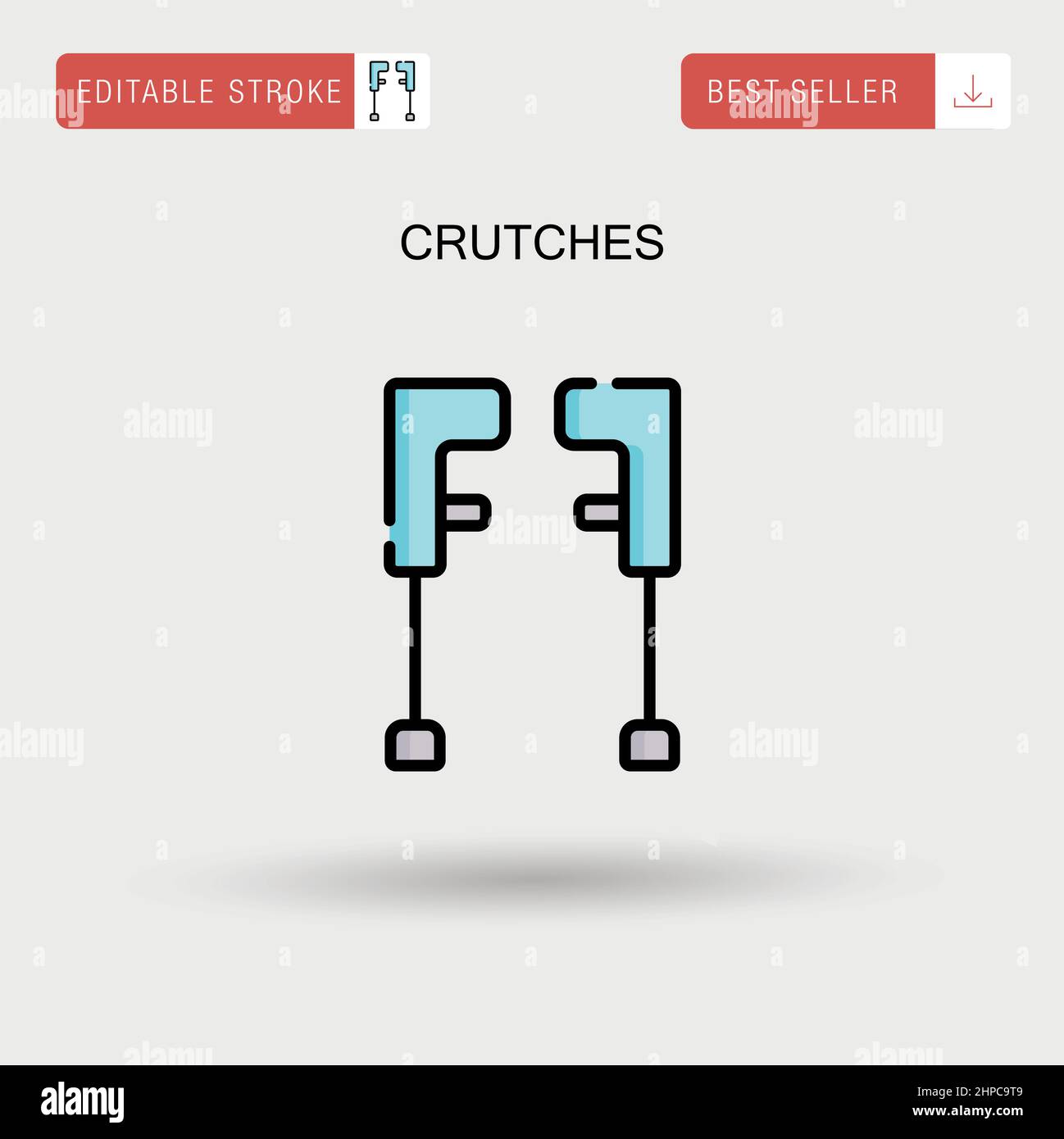 Crutches Simple vector icon Stock Vector Image & Art - Alamy