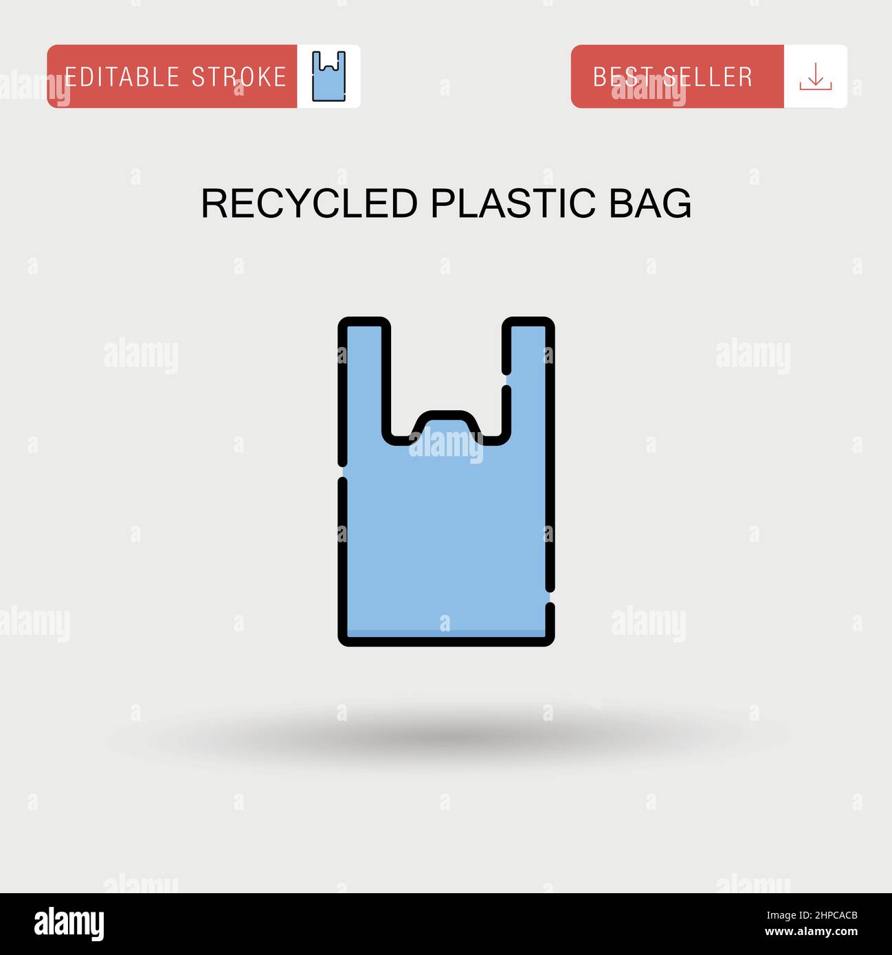 Recycled Plastic Bag Simple vector icon. Stock Vector