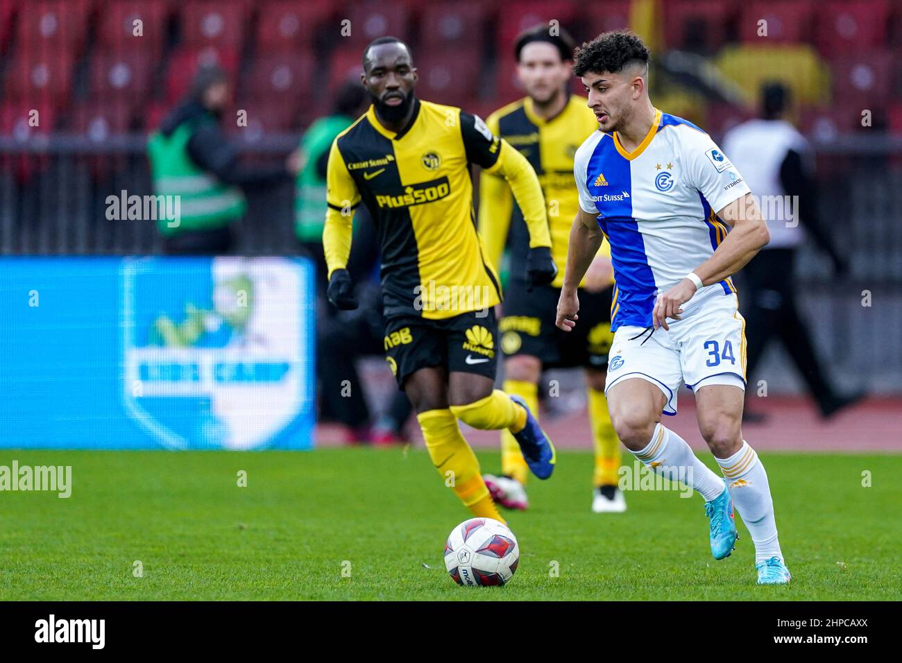 Brussels, Belgium. 24th Aug, 2023. Lugano's Allan Arigoni and Lugano's  Mattia Bottani pictured during a soccer game between Belgian Royale Union  Saint Gilloise and Swiss FC Lugano, Thursday 24 August 2023 in