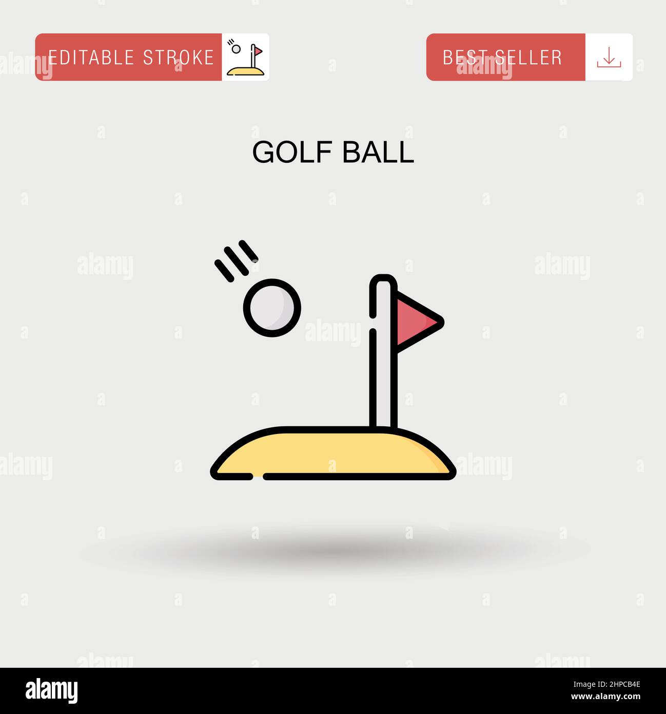 Golf ball Simple vector icon. Stock Vector