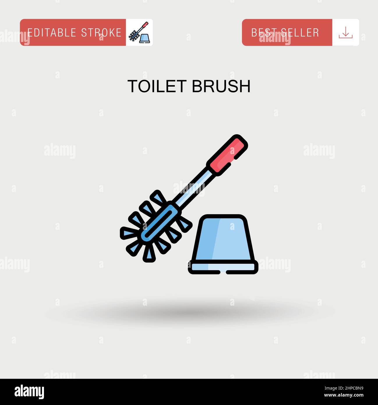 Toilet brush Simple vector icon. Stock Vector