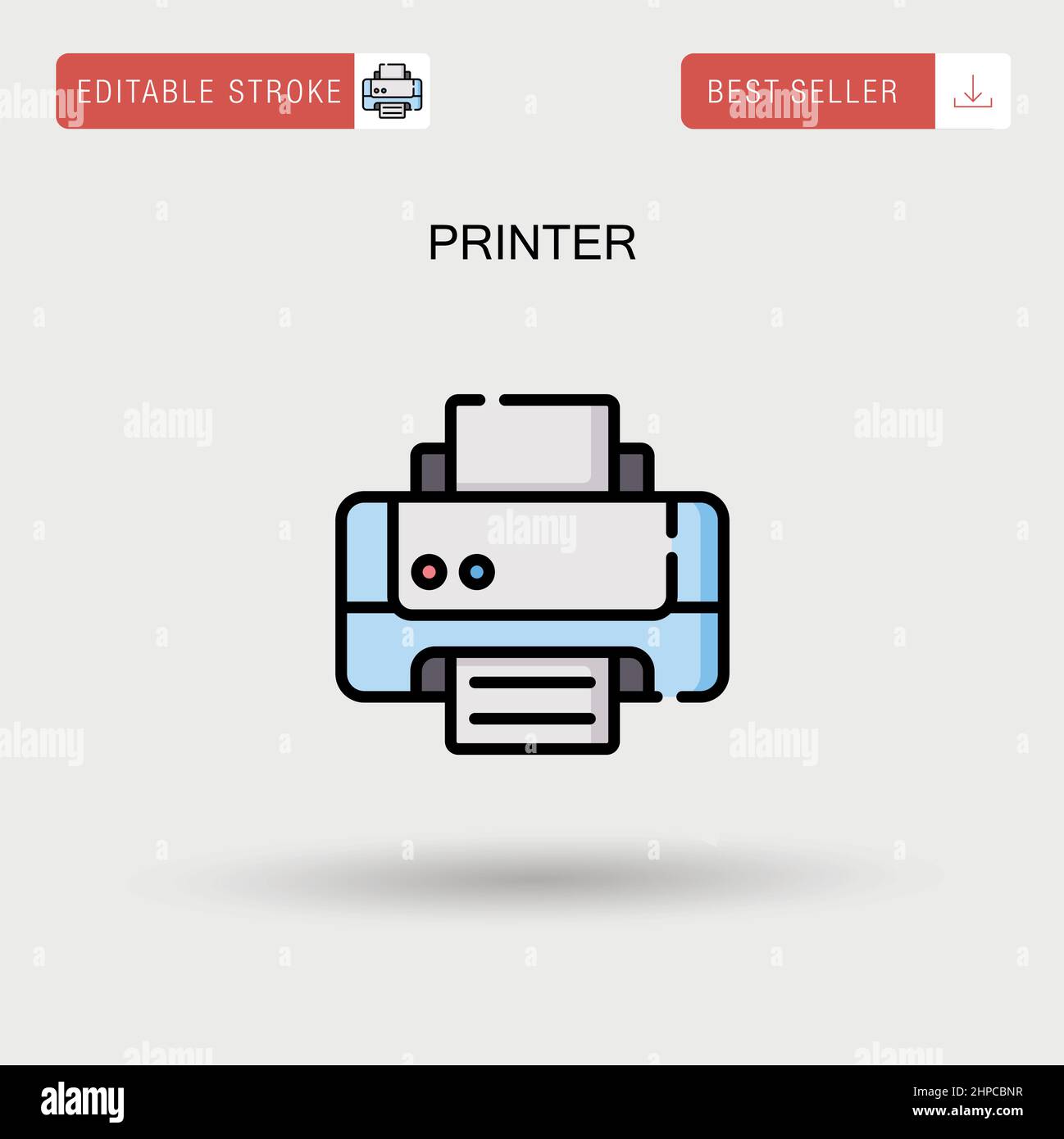 Printer Simple vector icon. Stock Vector