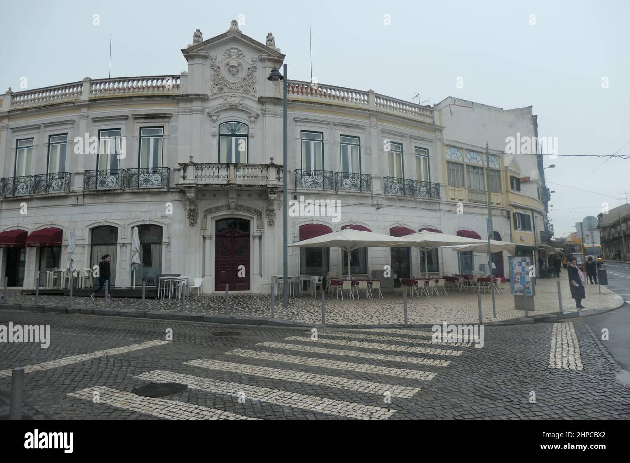 Lisburn Portugal restaurant Zebra crossing art balcony statues seats