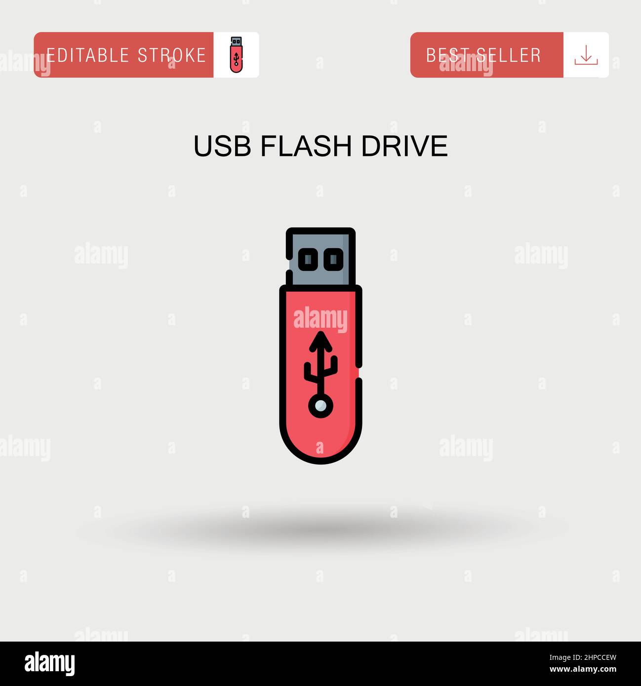 Usb flash drive Simple vector icon. Stock Vector