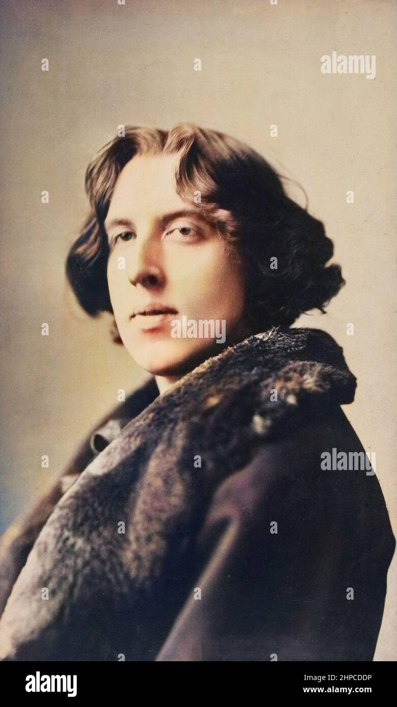 Portrait d'Oscar Wilde (1854-1900) a New York en Janvier 1882 - photo de  Napoleon Sarony - Stock Photo