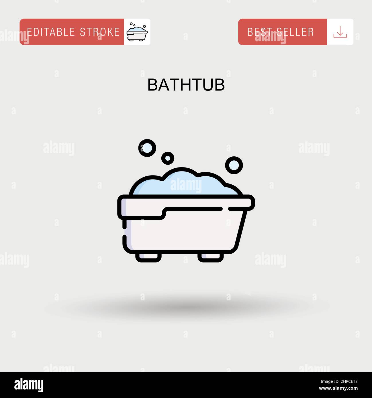 Bathtub Simple vector icon Stock Vector Image & Art - Alamy