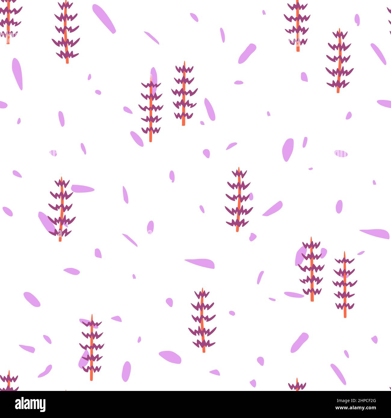 Abstract horsetail on a white background. Vector seamless pattern Stock Vector
