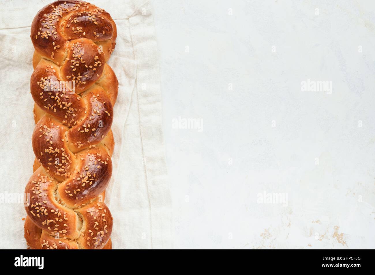 Challah bread. Sabbath kiddush ceremony composition. Freshly baked
