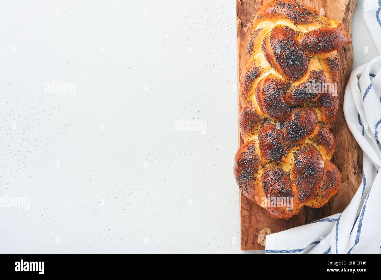 Challah bread. Sabbath kiddush ceremony composition. Freshly