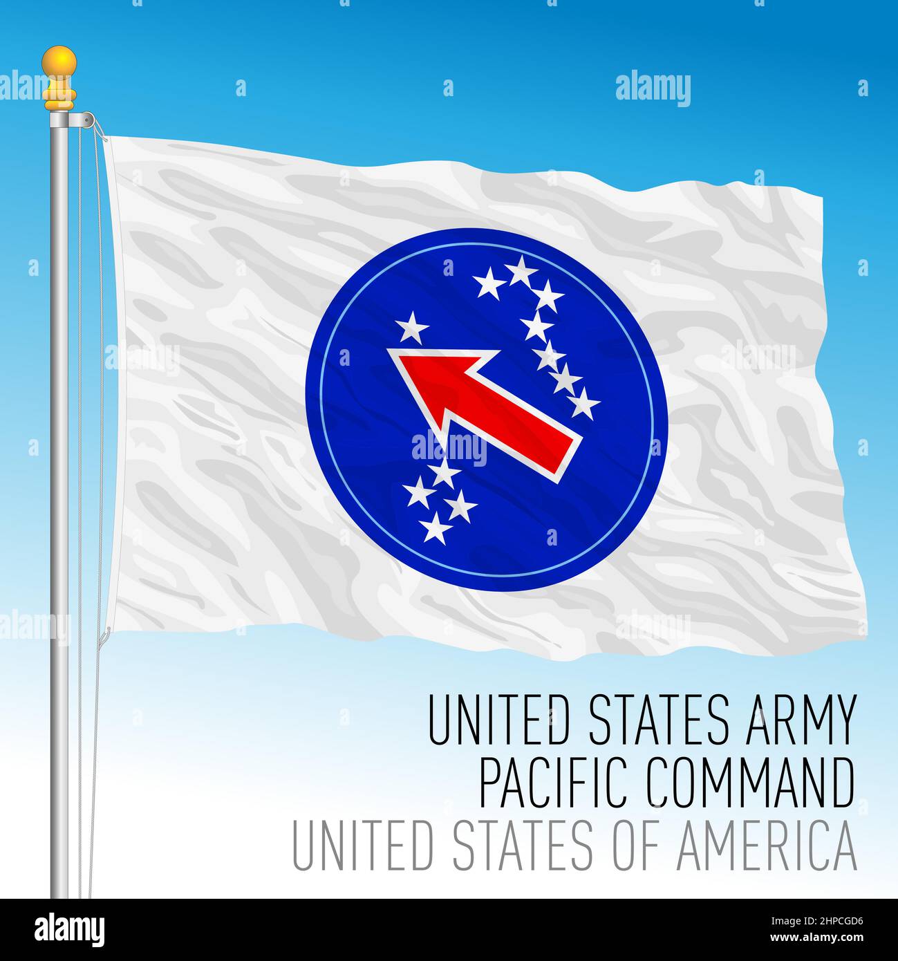United States Army Pacific Command flag, USA, vector illustration Stock Vector