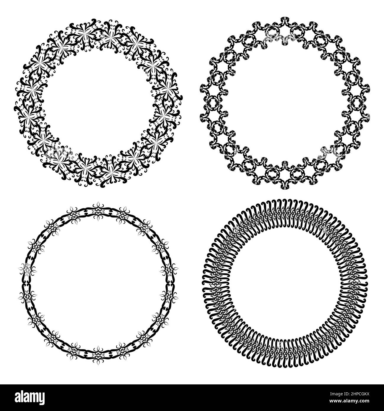 Vintage round classic contour frame Royalty Free Vector