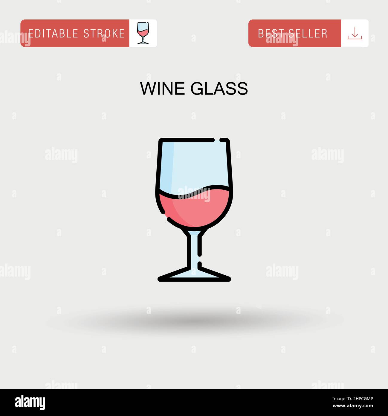 Wine glass Simple vector icon. Stock Vector