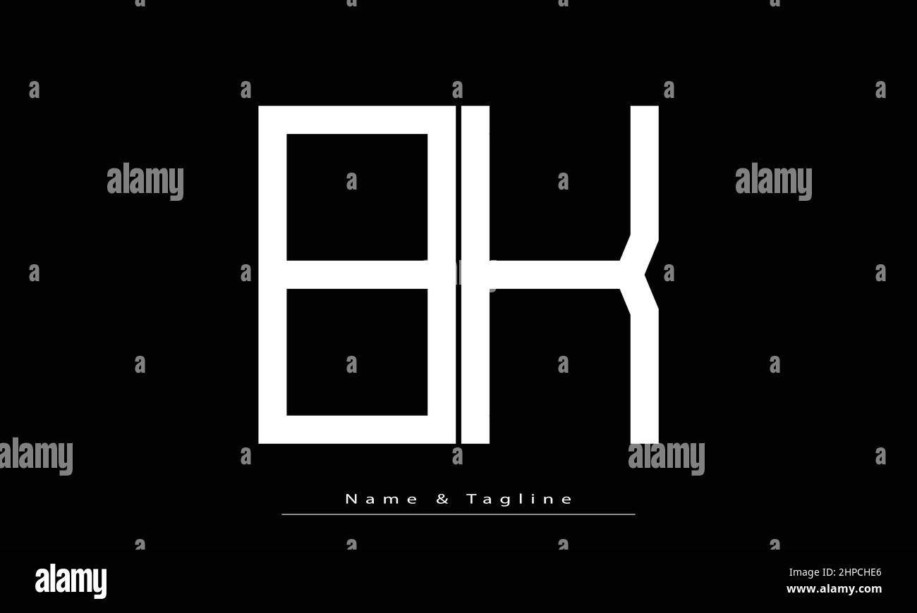 Alphabet letters Initials Monogram logo BK, KB Stock Vector