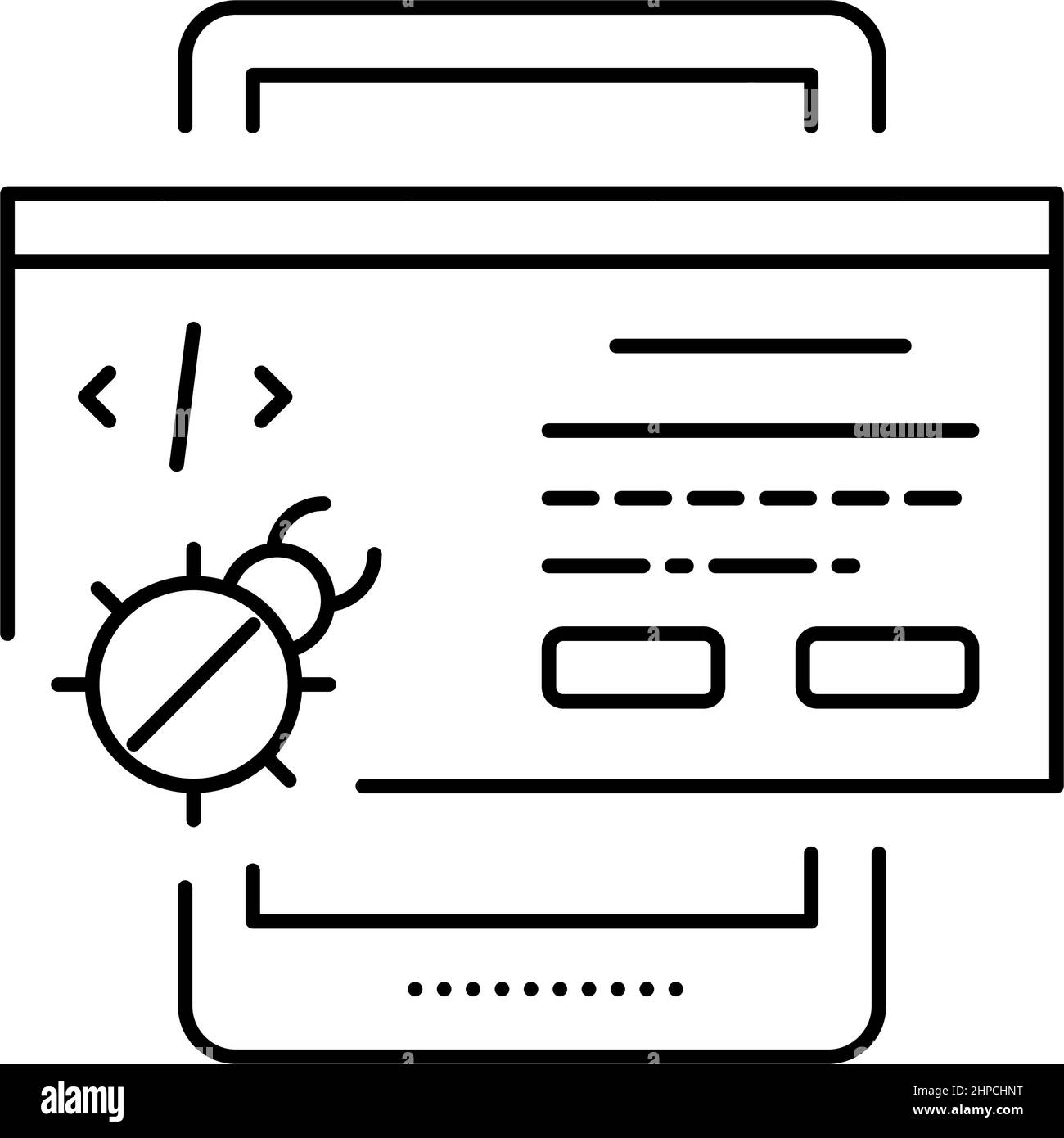 tablet debug line icon vector illustration Stock Vector Image & Art - Alamy