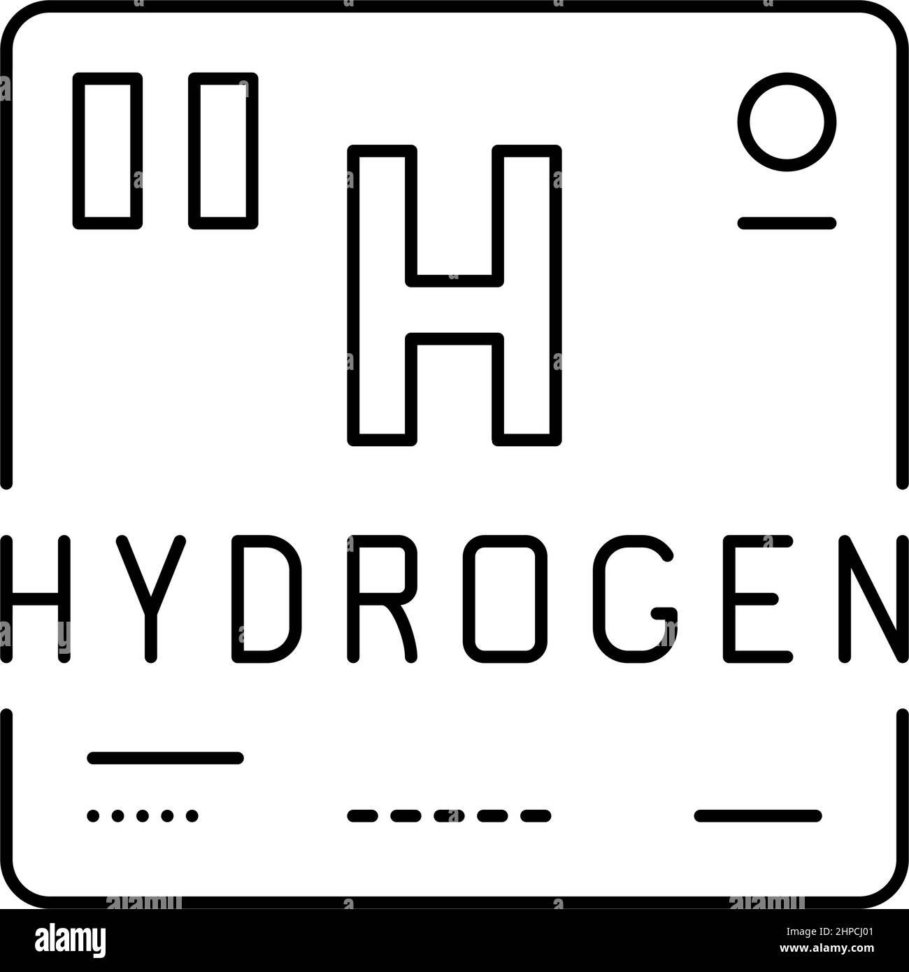 periodic table element hydrogen line icon vector illustration Stock ...