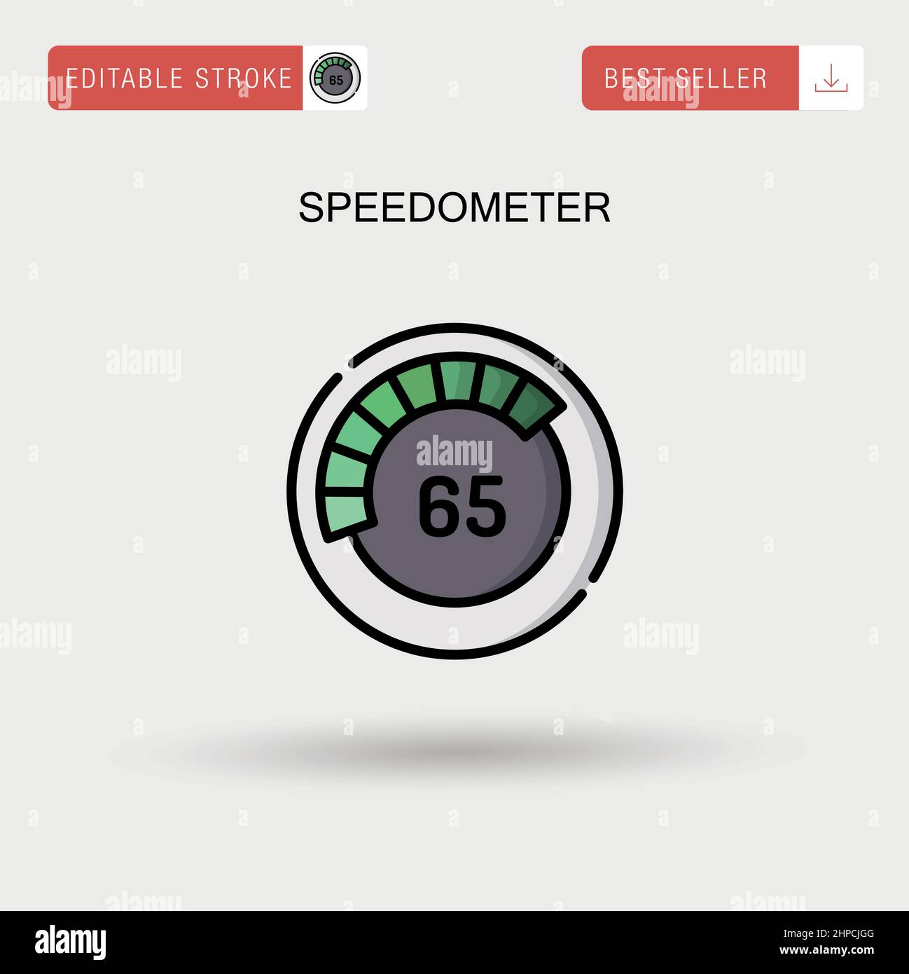 Speedometer Simple vector icon. Stock Vector