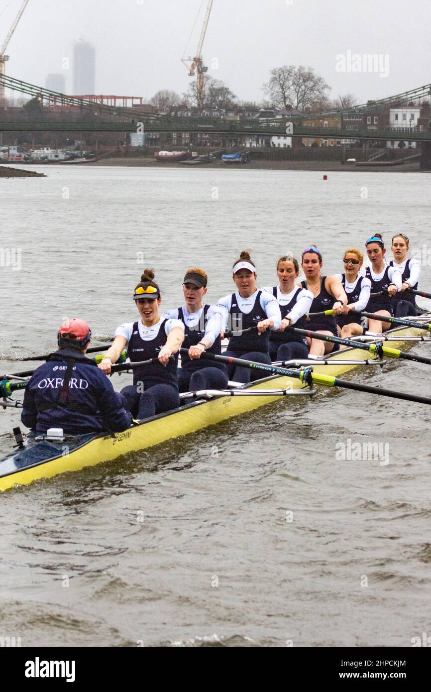 London, UK. 20th Feb, 2022. Oxford Beat Leander As Seen From The Umpire ...