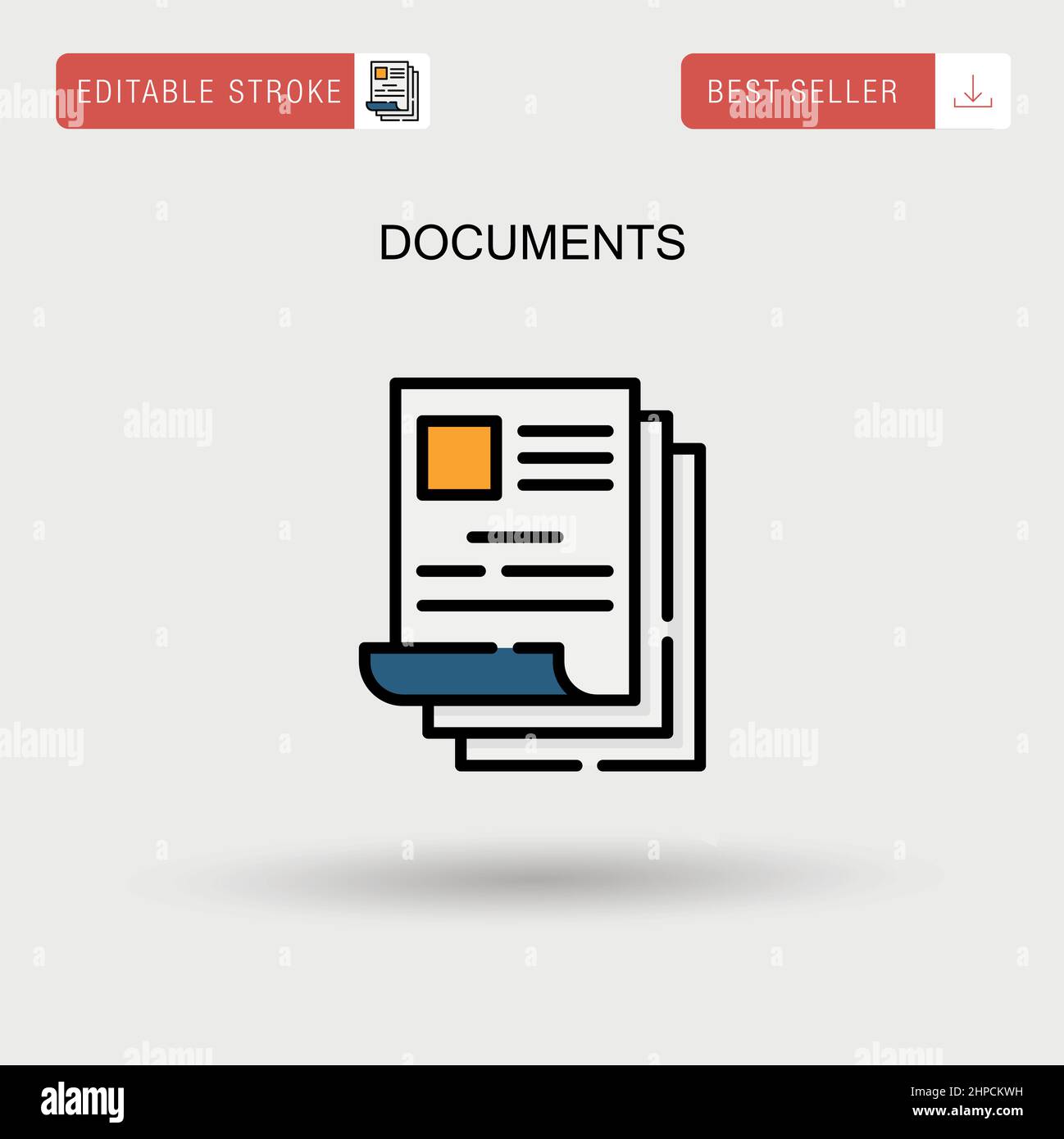 Documents Simple vector icon. Stock Vector