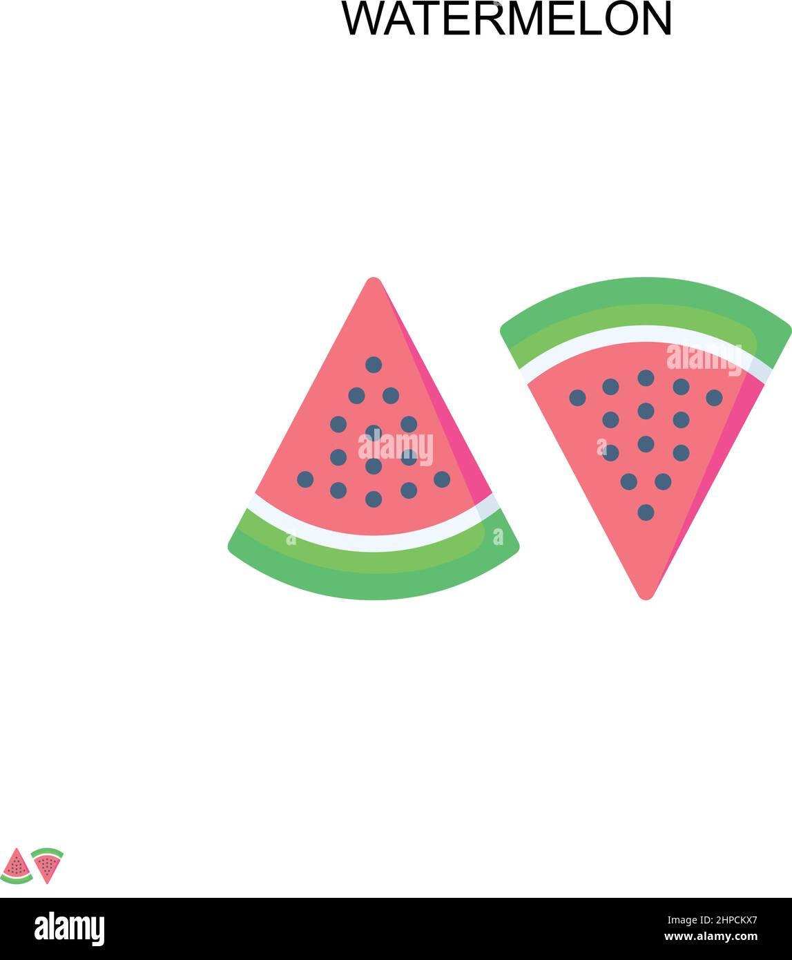 Watermelon Simple vector icon. Illustration symbol design template for ...
