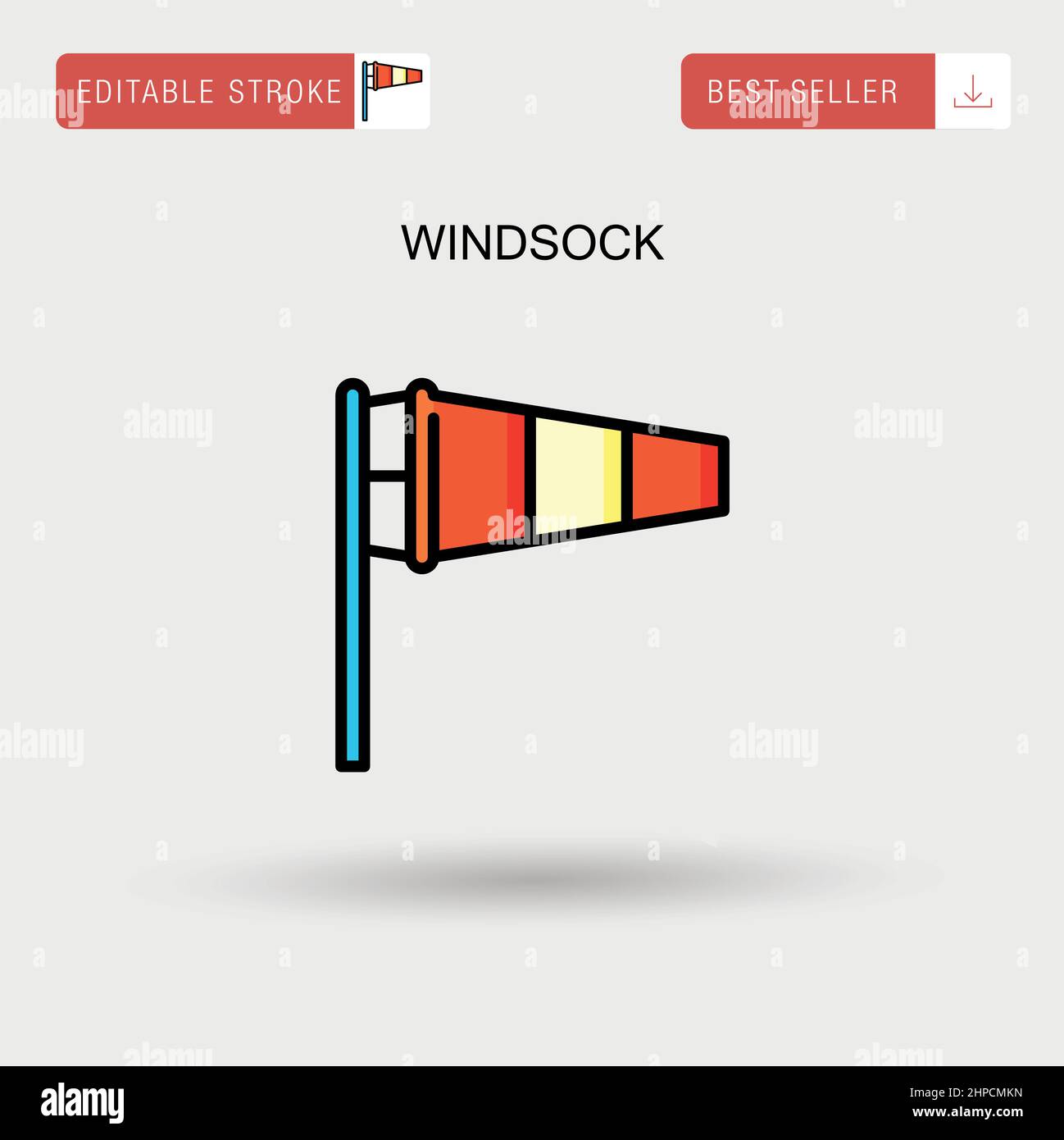 Windsock Simple vector icon. Stock Vector