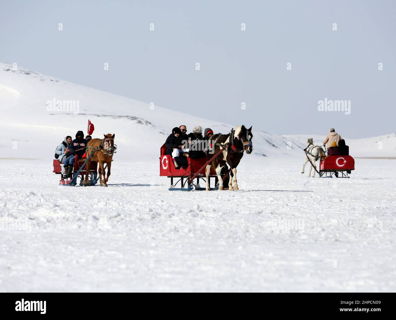 Kars Region Kars, Istanbul, Turkey. 19th Feb, 2022. The Cildir Lake, in ...
