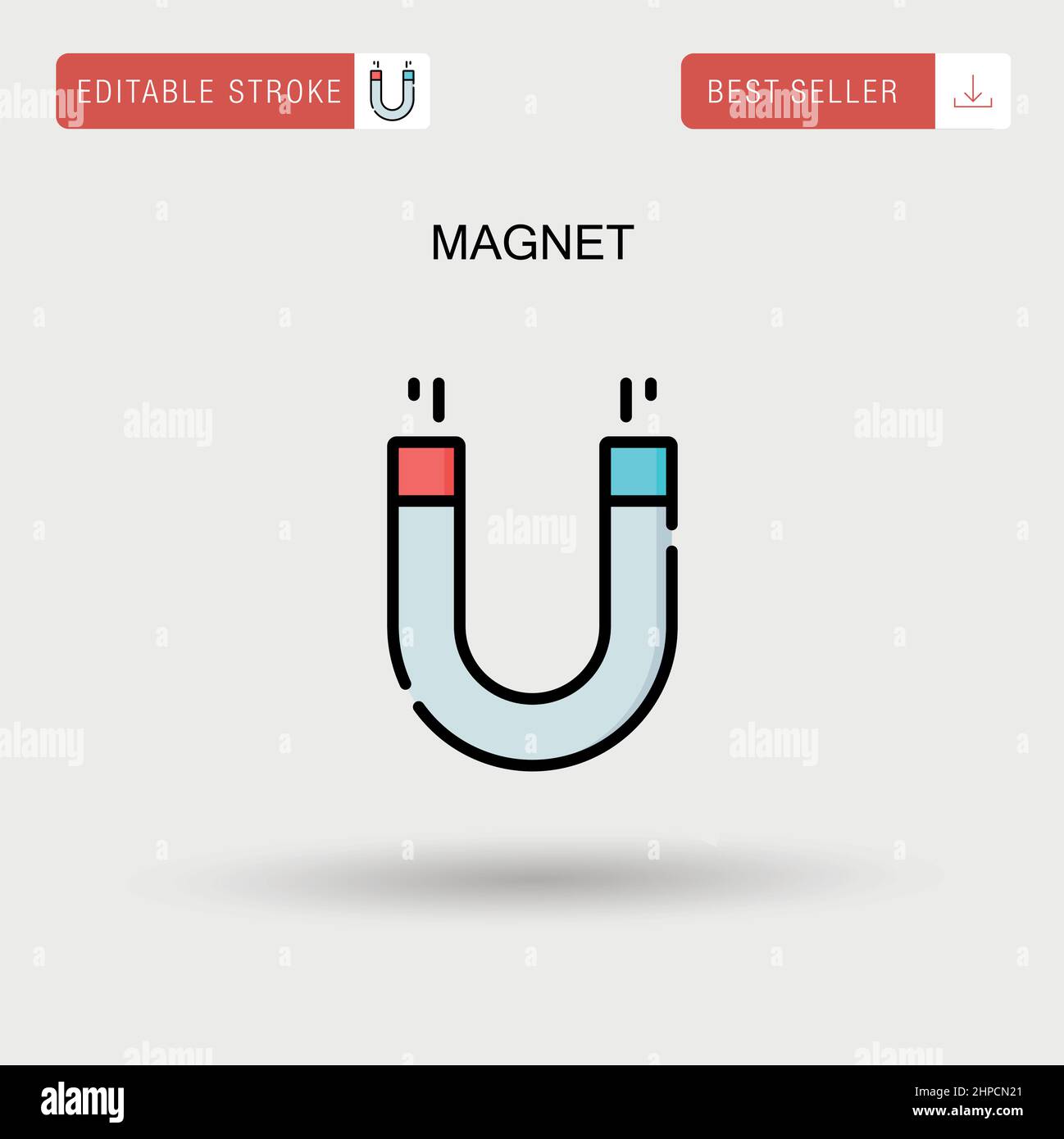 Magnet Simple vector icon. Stock Vector