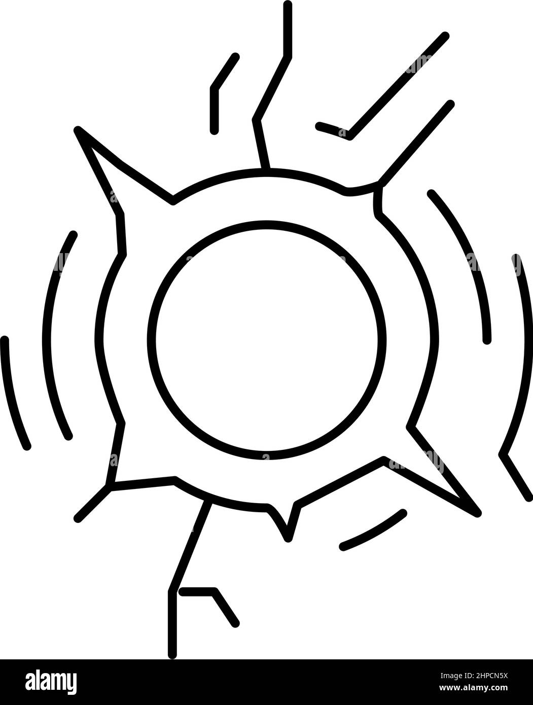 bullet hole line icon vector illustration Stock Vector Image & Art - Alamy