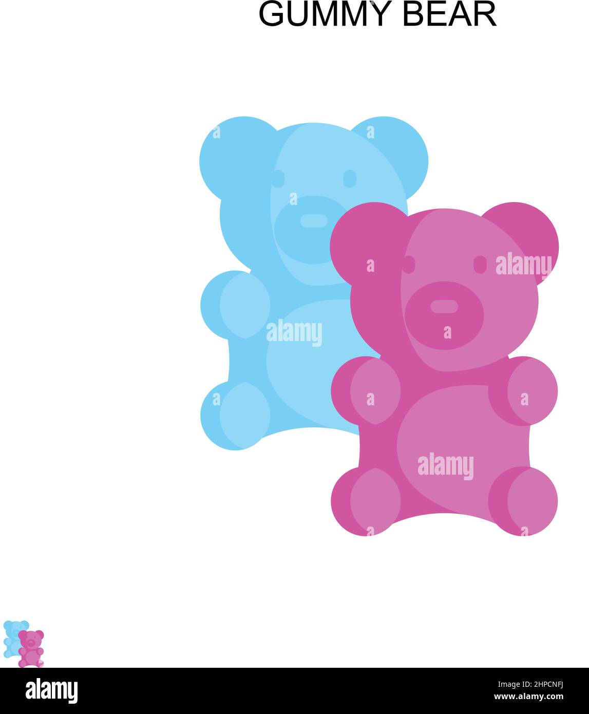 Gummy bear Simple vector icon. Illustration symbol design template for web mobile UI element. Stock Vector